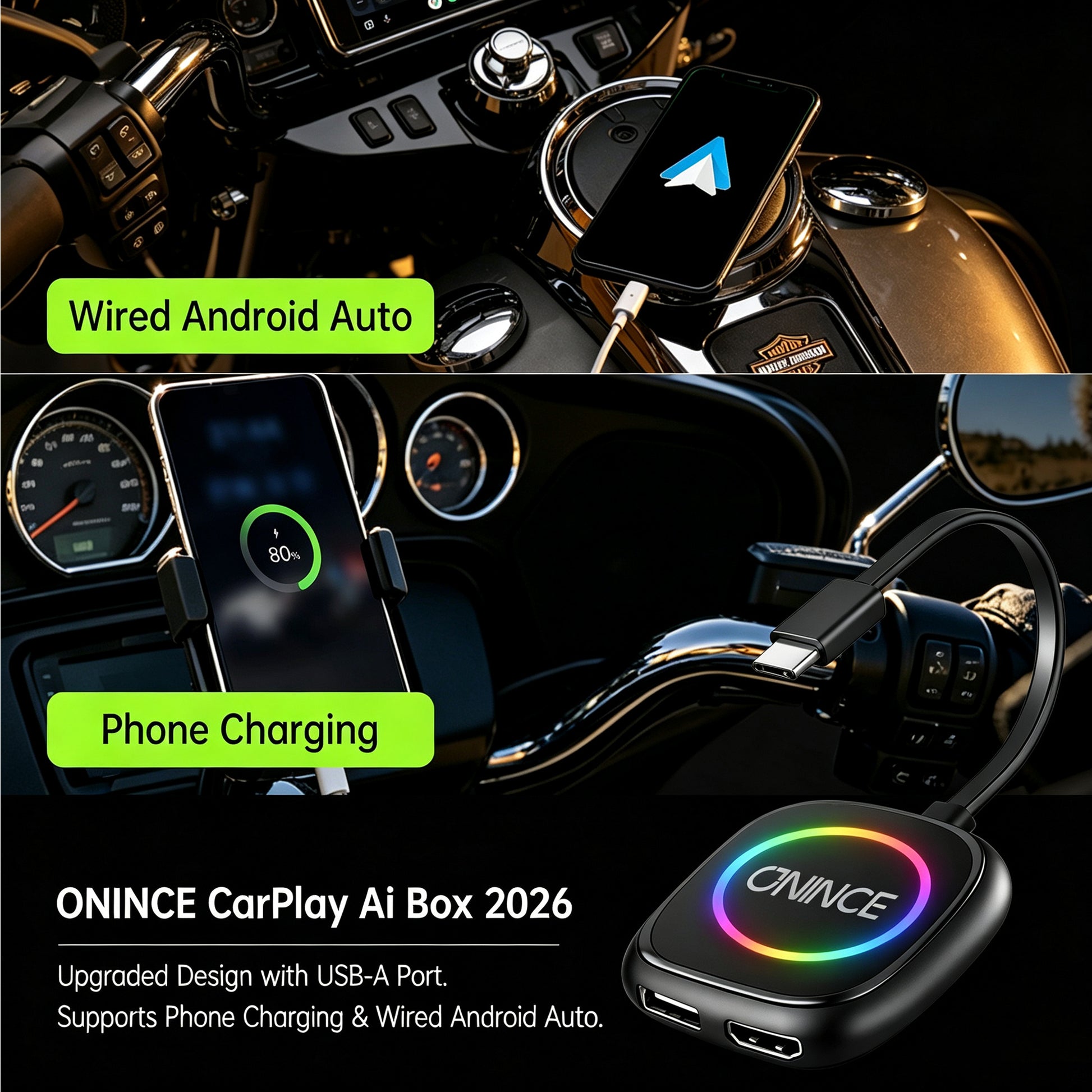 Supports Phone Charging & Wired Android Auto.