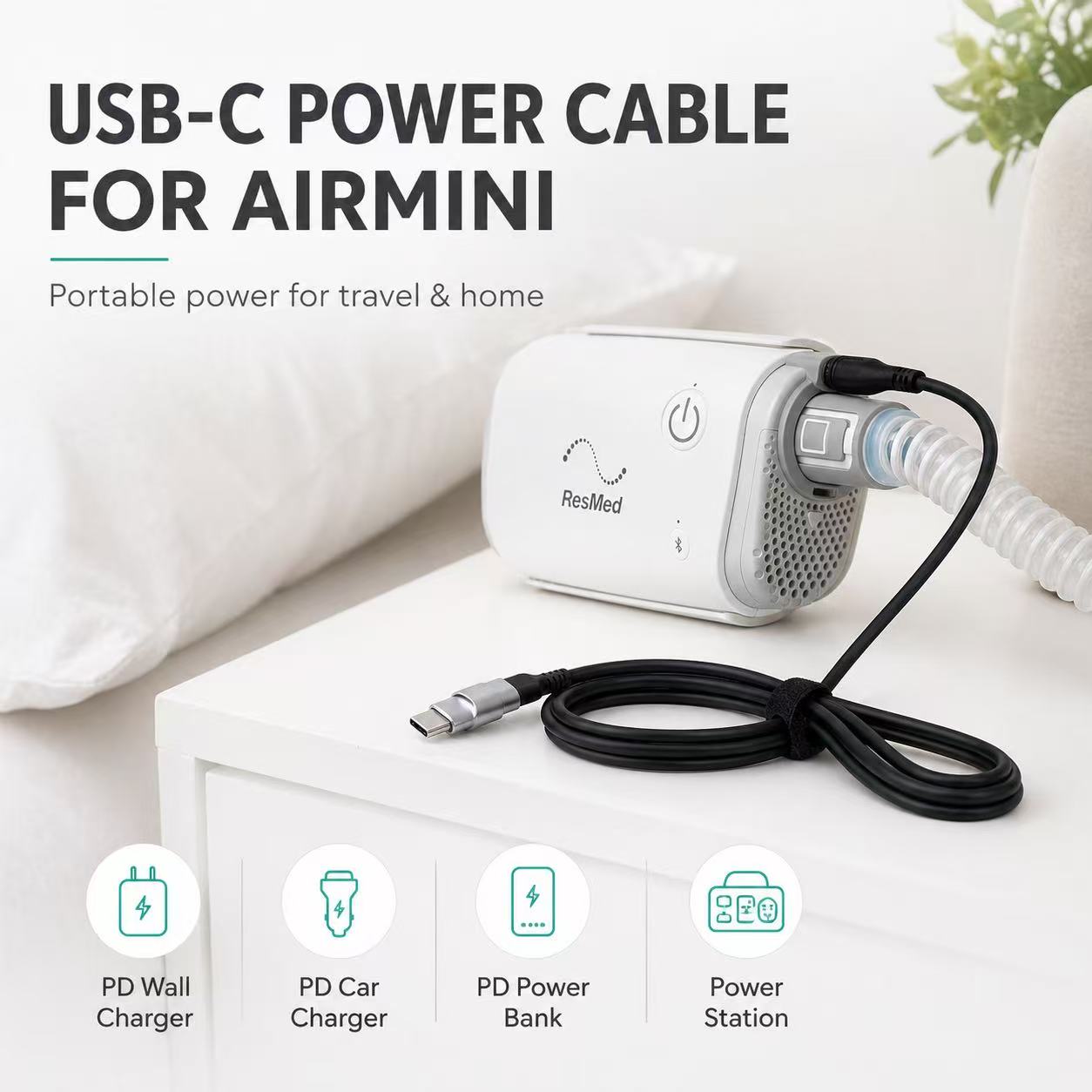 ONINCE USB - C Power Cable for ResMed AirMini - ONINCE